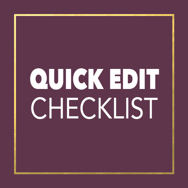 Quick Edit Checklist | Charlotte Photographer