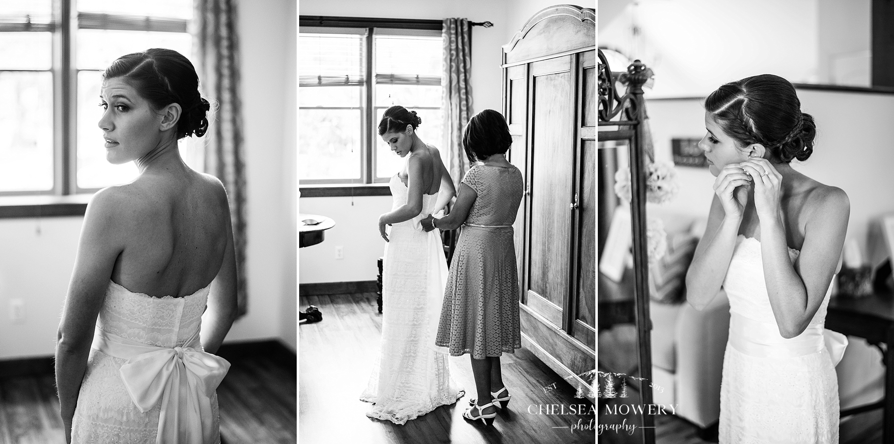 black and white photography | bride getting ready shots