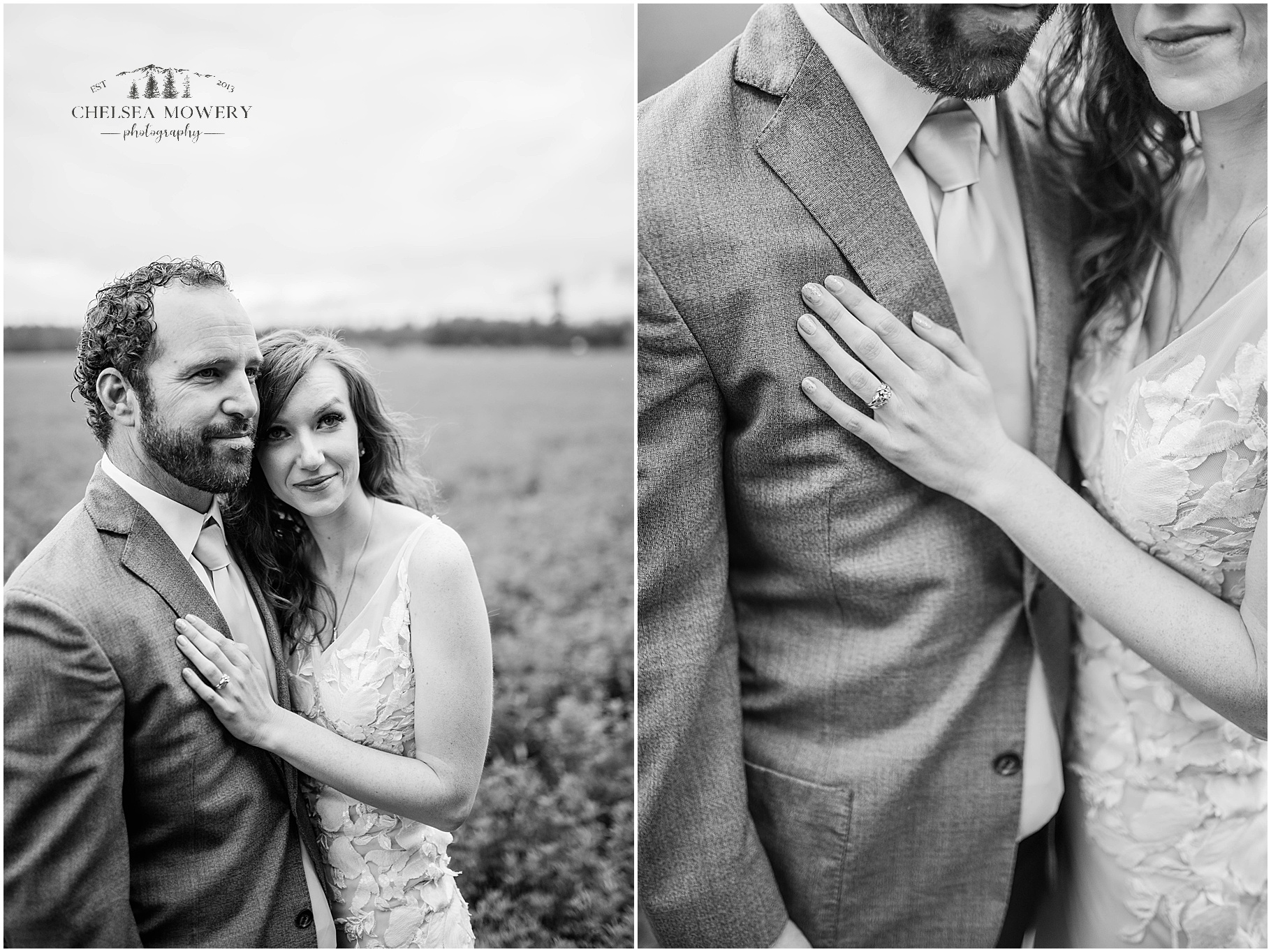 black and white wedding portraits