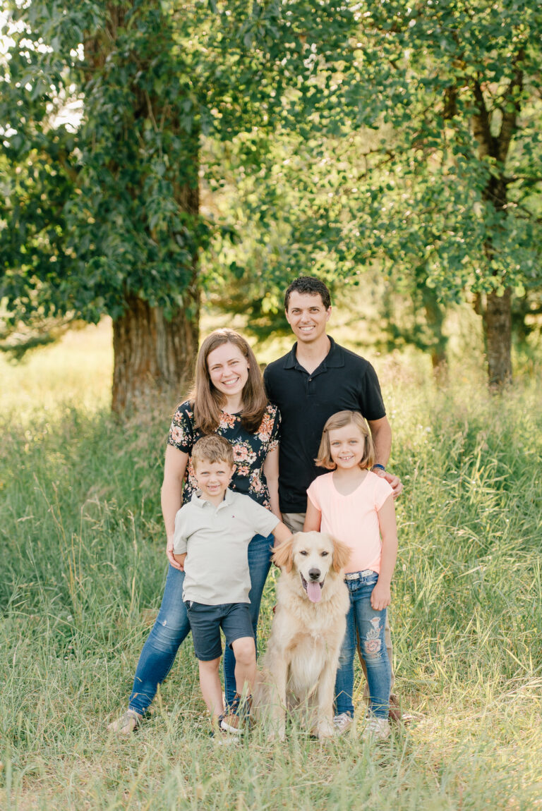 Summer Family Portraits | A Bonners Ferry Family and Their Pet Golden Retriever